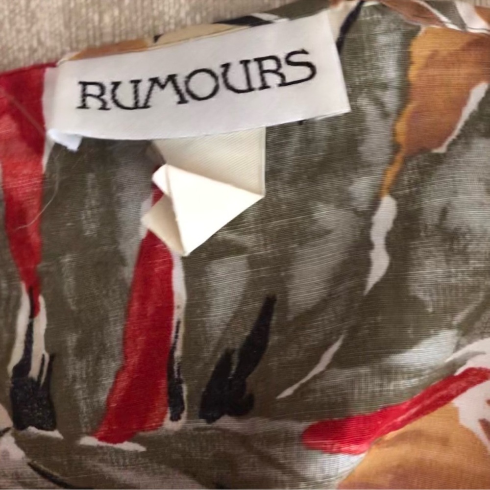 Vintage Tropical Floral Wrap Skirt by Rumours - Size M - Picture 10 of 12